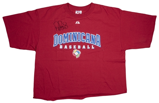2006 Albert Pujols Game Used and Signed World Baseball Classic Dominican Republic Undershirt (PSA/DNA)